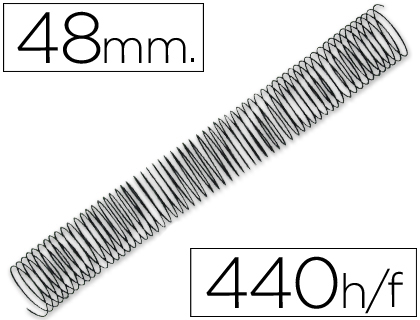 CJ25 espirales Q-Connect metálicos negros 48mm. paso 5:1